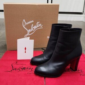 100% Authentic!! Black Christian Louboutin Adox Ankle Boots 85mm
